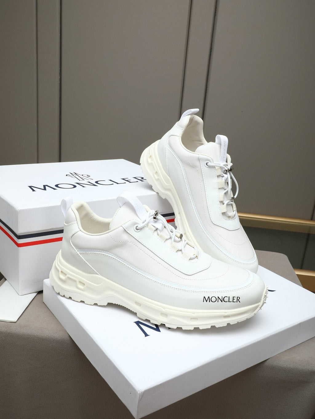 Moncler Chunky-Sole Lace-Up Sneakers — front