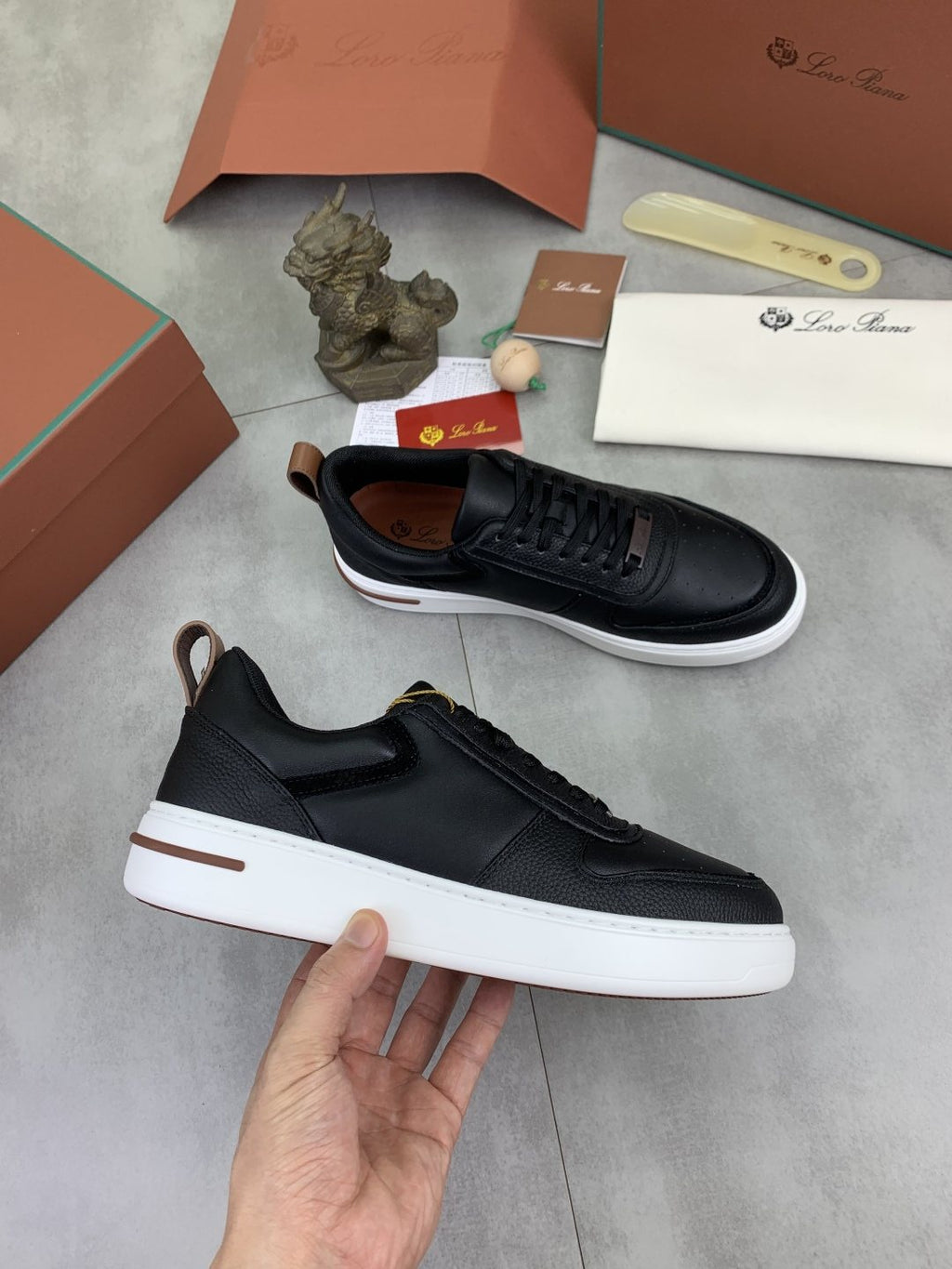 Loro Piana Paneled Low-Top Sneakers — model