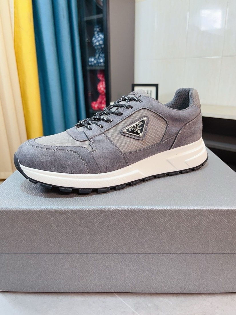 Prada Men's Paneled Low-Top Sneakers — front